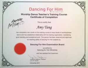 Worship Dance Teachers Certificate